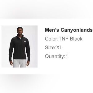 North face quarter zip pull over with front pocket Black size XL